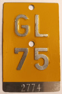 Velonummer Mofanummer Glarus GL 75 - Number Plates
