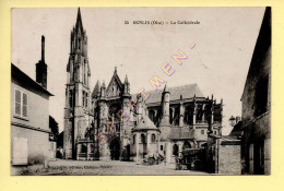 60. SENLIS - La Cathédrale (voitures à Chevaux) (voir Scan Recto/verso) - Senlis