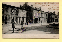 60. CREIL - Rue Jules Michelet (animée, Vélo, Brouette, Commerce) (voir Scan Recto/verso) - Creil