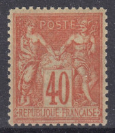 TIMBRE FRANCE SAGE 40c N° 94 NEUF * GOMME TRACE CHARNIERE - COTE 175 € - A VOIR - 1876-1898 Sage (Type II)