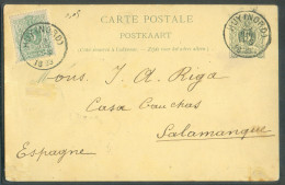 N°45 En Complément Sur E.P. Carte 5c. Obl. Sc HUY (NORD) 29 Juillet 1893 Vers Salamanque (Espagne)  - 22125 - Cartes Postales 1871-1909