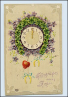 W8S44/ Neujahr Uhr Schöne Litho Prägedr. AK 1912 - New Year