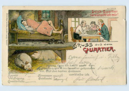 Y740/ Gruß Aus Dem Quartier  Bürger & Ottillie Litho AK 1900 - Guerra 1914-18