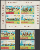 THEMATIC SPORT:  HORSE RACING   4v+MS    -    BARBADOS - Ippica