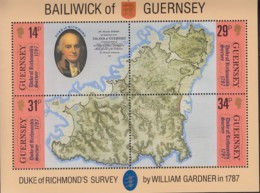 GUERNSEY  Block 4, Postfrisch **, 200. Jahrestag Der Erstellung Der Ersten Genauen Landkarte Von Guernsey 1987 - Guernsey