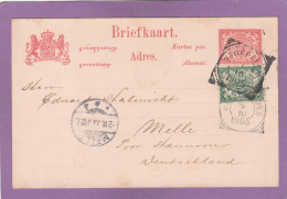 ENTIER POSTAL AVEC AFFRANCHISSEMENT COMPLEMENTAIRE  DE BENKOELEN POUR L'ALLEMAGNE,VIA WELTVREDEN,1905. - Nederlands-Indië