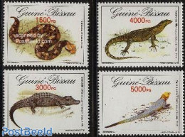 Guinea Bissau 1993 Reptiles 4v, Mint NH, Nature - Crocodiles - Reptiles - Snakes - Guinea-Bissau