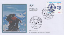 Enveloppe    FDC  1er   Jour    FRANCE    200éme  Anniversaire  Des  Guides  De  CHAMONIX    2021 - 2020-…