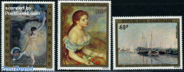 Gabon 1974 Impressionist Paintings 3v, Mint NH, Performance Art - Dance & Ballet - Art - Edgar Degas - Modern Art (185.. - Nuevos