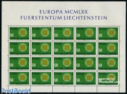Liechtenstein 1970 Europa M/s Of 20, Mint NH, History - Europa (cept) - Nuovi