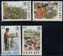 Vanuatu 1988 40 Years F.A.O. 4v, Mint NH, Health - Nature - Transport - Various - Food & Drink - Fish - Fishing - Snak.. - Alimentazione