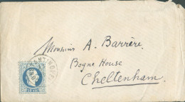 10 Soldi Bleu, Obl. Sc CONSTANTINOPEL Sur Enveloppe Du 13-3-1877 Vers Cheltenham (GB)  TB Frappe -  22127 - Oostenrijkse Levant