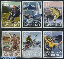 New Zealand 2011 Experience 6v, Mint NH, Nature - Sport - Transport - Various - Fish - Fishing - Sailing - Skiing - He.. - Ongebruikt