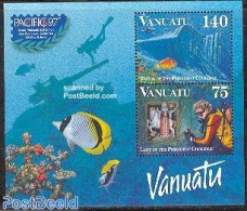 Vanuatu 1997 Pacific 97 S/s, Mint NH, Nature - Sport - Transport - Fish - Diving - Philately - Ships And Boats - Peces