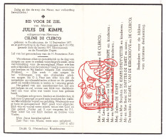 DP Jules De Kimpe ° Kruishoutem 1871 † 1952 X Celine De Clercq // De Smyter Petit Dhuyvetter De Smet Van De Kerckhove - Devotion Images