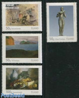 Iceland 2012 Visual Art 4v, Mint NH, Nature - Birds - Turtles - Art - Modern Art (1850-present) - Paintings - Sculpture - Unused Stamps