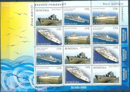 Romania 2005 Military Ships M/s, Mint NH, Transport - Ships And Boats - Unused Stamps