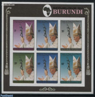 Burundi 1990 Popes Visit S/s, Imperforated, Mint NH, Religion - Pope - Religion - Papi