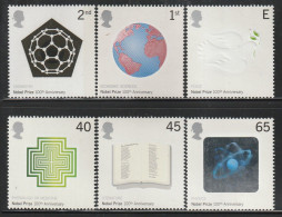 GRANDE BRETAGNE - N°2274/9 ** (2001) Centenaire Des Prix Nobel - Unused Stamps