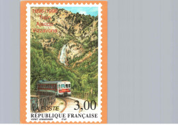 La Poste, 3fr Veret Lemarinier, 1896-1996, Train Ajaccio Vizzavona - Timbres (représentations)