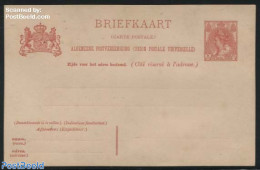 Netherlands 1904 Postcard 5c Carmine, 3 Address Lines, Unused Postal Stationary - Lettres & Documents