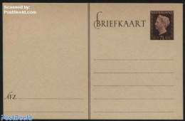 Netherlands 1947 Postcard 7.5c Brown, Rough Chamois Paper, Unused Postal Stationary - Briefe U. Dokumente