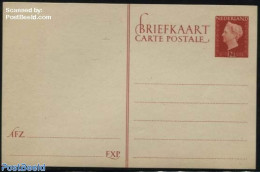 Netherlands 1947 Postcard 12.5c Red, Unused Postal Stationary - Covers & Documents