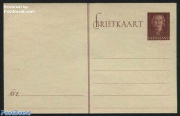 Netherlands 1953 Postcard 7c Brown, Unused Postal Stationary - Covers & Documents
