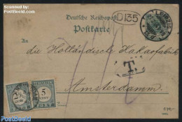 Netherlands 1894 Postcard From Leipzig To Amsterdam, Dutch Postage Due 7.5c, Postal History - Brieven En Documenten