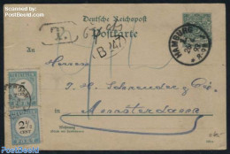 Netherlands 1893 Postcard From Germany, Postage Due Rate 7.5c (5c And 2.5c), Postal History - Storia Postale