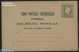 Portugal 1879 Postcard 30R, Yellowgreen, Unused Postal Stationary - Cartas & Documentos