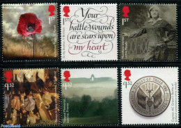 Great Britain 2016 The Great War 1916 6v, Mint NH, History - Nature - Decorations - Flowers & Plants - Art - Paintings.. - Nuovi