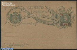 Azores 1906 Postcard With Paid Answer 10/10R, Unused Postal Stationary - Azores