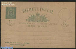 Madeira 1892 Postcard With Paid Answer 10/10R, Unused Postal Stationary - Madeira
