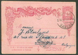 IRAK IRAQ - EP. Carte 20p. Obl. Dc BAGDAD 7-10-1907 Vers Bruges (BE) .  -  22131 - Cartas & Documentos