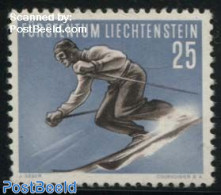 Liechtenstein 1955 25Rp, Stamp Out Of Set, Mint NH, Sport - Skiing - Neufs