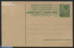 Yugoslavia 1945 Postcard With Net Print Over Text And Stamp, Unused Postal Stationary - Cartas & Documentos