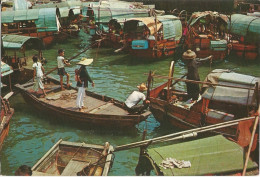 CHINA  - HONG KONG - A FLOATING VILLAGE IN ABERDEEN - ED. TRAVEL AID - 1969 - Cina (Hong Kong)