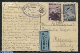Austria 1937 Airmail Postcard To Holland, Postal History, Transport - Aircraft & Aviation - Brieven En Documenten