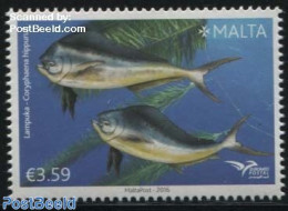 Malta 2016 Euromed, Fish Of The Mediterranean 1v, Mint NH, Nature - Various - Fish - Joint Issues - Fishes