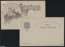 Timor 1898 Illustrated Postcard, 3 Avos, Castello Da Pena, Cintra, Unused Postal Stationary - Oost-Timor