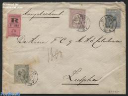 Netherlands 1893 Registered Letter From Millingen (kleinrond) To Zutphen, Mixed Postage, Postal History - Storia Postale