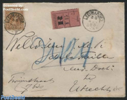 Netherlands 1895 Registered Letter From Leeuwarden To Utrecht, Postal History - Covers & Documents