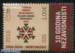 Montenegro 2016 10 Years Independence 1v, Mint NH - Montenegro