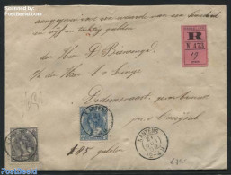 Netherlands 1902 Registered Letter With Declared Value From Kantens (Kleinrond) To Dedemsvaart, Postal History - Storia Postale