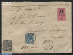 Netherlands 1902 Registered Letter With Declared Value From Kantens (Kleinrond) To Dedemsvaart, Postal History - Lettres & Documents