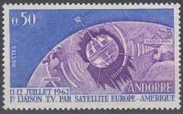 ANDORRA 1962(FRENCH ADM.), SPACE, COMPLETE MNH SERIES With GOOD QUALITY, *** - Unused Stamps