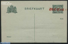 Netherlands 1920 Postcard Vijf Cent On 2.5c, Double Overprint, Unused Postal Stationary, Various - Errors, Misprints, .. - Cartas & Documentos