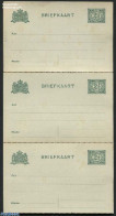 Netherlands 1908 Complete Intact Strip Of 10 Perforated Postcards 2.5c (some Brown Spots), Unused Postal Stationary - Storia Postale