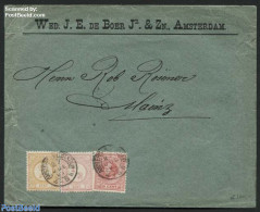 Netherlands 1891 Letter From Amsterdam To Mainz, Mixed Postage, Postal History - Storia Postale